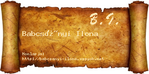 Babcsányi Ilona névjegykártya