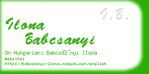 ilona babcsanyi business card